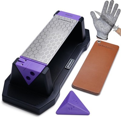 3-Sided Diamond Sharpening Stone 400/1000/8000 Grit Whetstone with Angle Guid...