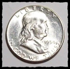 1950-P FRANKLIN HALF DOLLAR  FBL White Lustrous CHOICE BU  #31D46 .900 SILVER