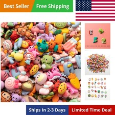 Slime Charms Cartoon Animal and Fruit Cute Set - Mixed Lot Assorted Fruit Res...