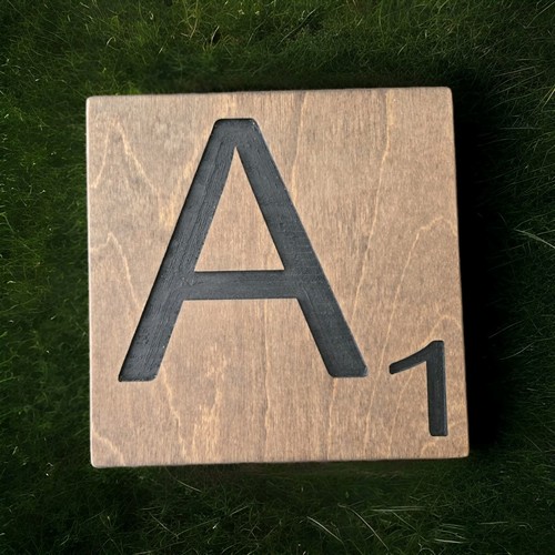 Scrabble Tiles Wall Art Decor Large Wooden Letter Farmhouse Wood Grain "CHAIN" - Picture 4 of 11