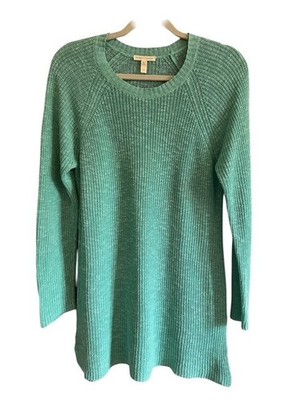 Eileen Fisher Organic Linen Cotton Slub Tunic Sweater S/P Seafoam Green LS