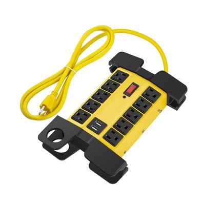 CCCEI Heavy Duty Power Strip with USB Ports, Garage 10 Outlets Surg... Fast Ship