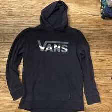 VANS Youth Boys Hoodie Navy Blue, Large, Skater Logo Pullover
