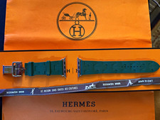 Apple Herm s Apple Watch 46mm Vert Moyen Kilim Green Rubber Strap MXJQ3AM/A