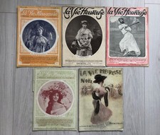 Lot de 5 Revues LA VIE HEUREUSE Mode Sport etc... (Années 1904 - 1907)