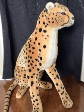 Melissa and Doug REALISTIC Large Jumbo Plush Cheetah Sitting 34  Cat Kitty
