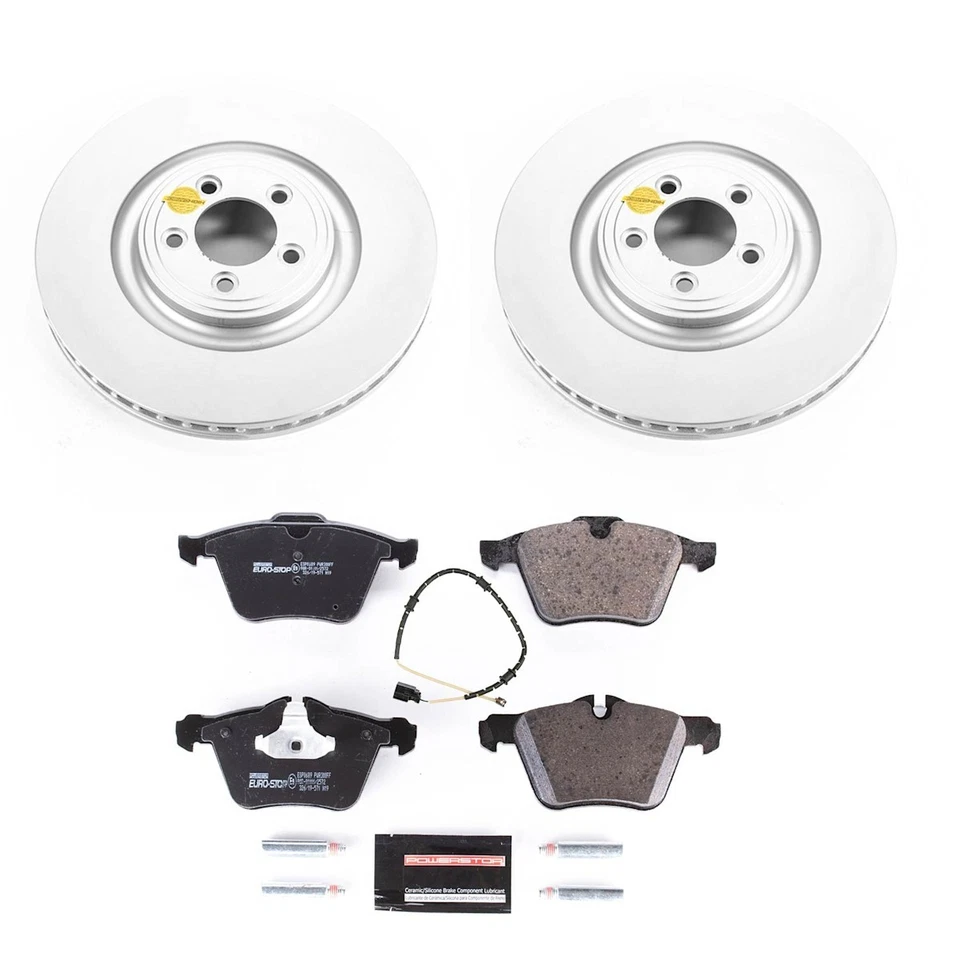 ESK6282 Powerstop Juego de 2 Ruedas Disco de Freno y Kits de Pastillas Delanteras para Jaguar XJ XF XK Foto 2 de 2