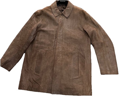 Gieves & Hawkes, gieves & hawkes Vintage Brown Nubuck Leather Coat Size 42 Excellent Condition