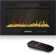 Fogatti RV 30'' Electric Fireplace 5100 BTU Adjustable Flame Remote Control