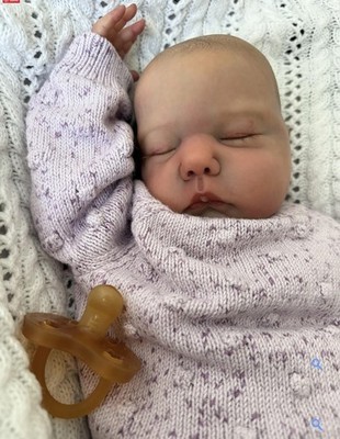 Willa by Cassie Love Brace Painted by Laura Inglis Reborn Baby Asleep Doll COA