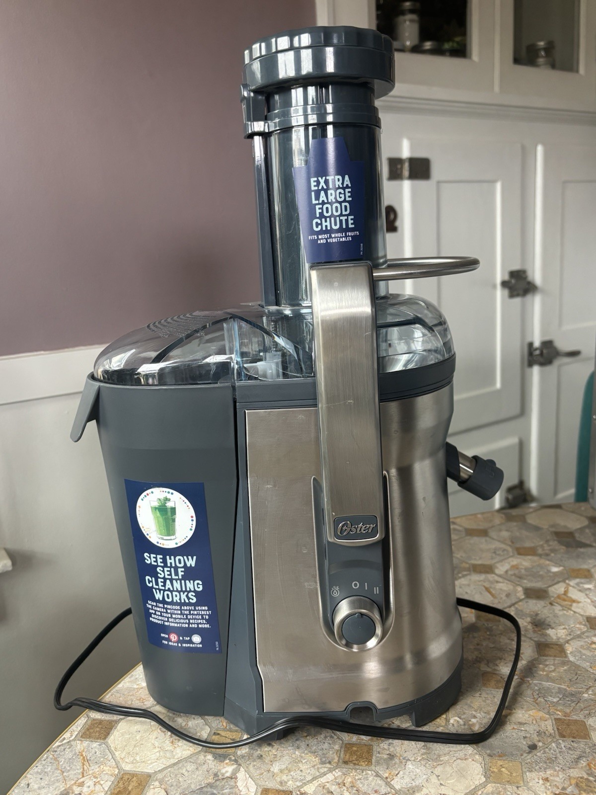 Oster FPSTJE318 Centrifugal Juicer 1000W Gray Self-Cleaning 2-Speed NO JUG
