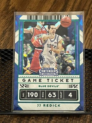 J.J. REDICK 2020-21 PANINI CONTENDERS GAME TICKET #50 GREEN EXPLOSION DUKE CARD!