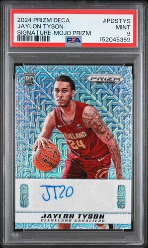 2024 PANINI PRIZM DECA SIGNATURES MOJO PRIZM #PDSTYS JAYLON TYSON RC /25 PSA 9