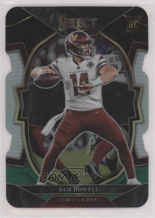2022 Panini Select Concourse Black & Green Prizm Die-Cut Sam Howell #76 0q2