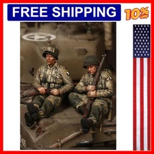 1/35 Scale Resin Figure Diorama Assembled Model Kit Us Army on Sherman 2 Peop...