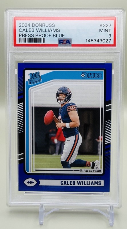 2024 PANINI DONRUSS PRESS PROOF BLUE #327 CALEB WILLIAMS ROOKIE RC PSA 9