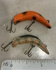 Lot of 2 Vintage Fly Ike Panfish Trout Flyrod Size Fishing Lures USED Condition