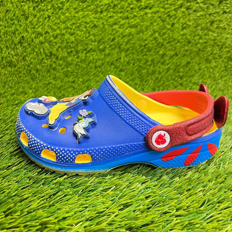Crocs Clásico Zueco Disney Blancanieves Niñas Talla 1Y Azul Playa Caminar Sandalias Foto 4 de 4