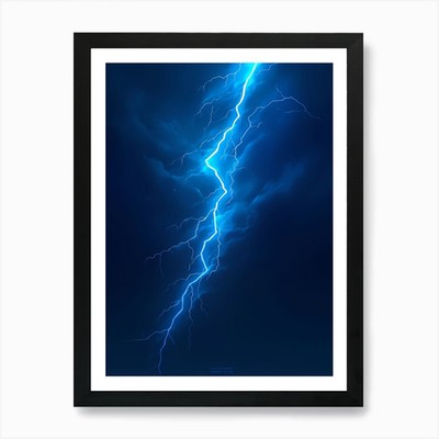 Lightning Bolts In The Sky 3 Art Pr Framed Wall Art Poster Canvas Print Picture