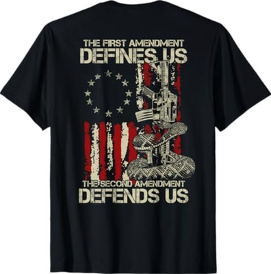 #ad The First Amendment Defines us American Flag On Back T Shirt $17.99