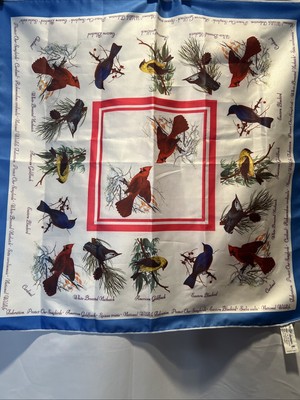 Vintage 1975 Square Scarf 22  National Wildlife Federation Protect Songbirds