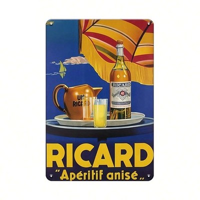 Vintage Wandschild Metall Ricard Apéro - Dekoschild Haus, Café, Bar