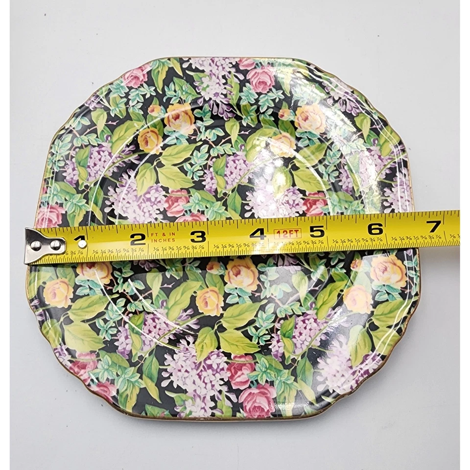 Juego de platos octogonales florales de belleza negra Lord Nelson hecho en Inglaterra Foto 4 de 4