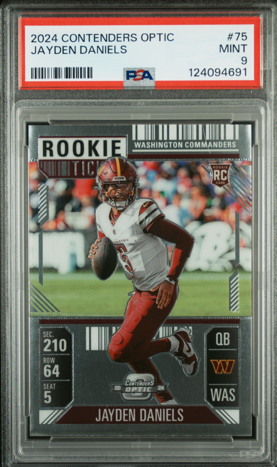 2024 PANINI CONTENDERS OPTIC #75 JAYDEN DANIELS PSA 9