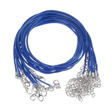 10pcs Waxed Necklace Cord Bulk, 16" and 1.5mm Dia Necklace String Rope, Blue