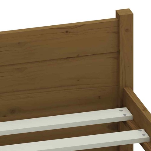 NNEVL Bed Frame Honey Brown Solid Wood 183x203 cm King Size - Picture 7 of 9