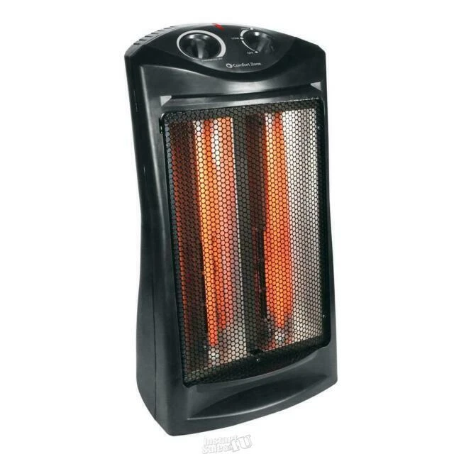Comfort Zone Heater Radiant Tower Heat Space Heater Dual Quartz Heating 1500W - Image 2 of 4