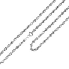 18K White Gold Rope Chain