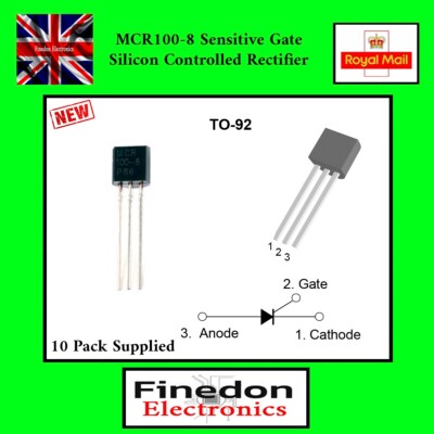 10 x MCR100-8 Siliziumgesteuerter Gleichrichter SCR 0,8 A 600 V Thyristor UK Verkäufer