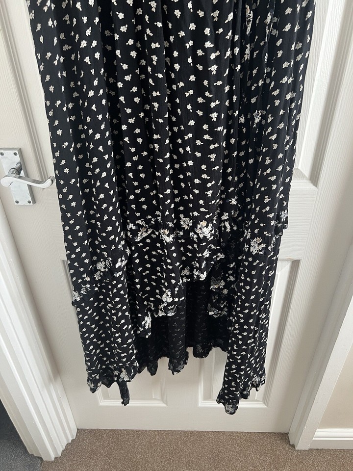 Ladies Next Black Long Maxi Wrap Dress Size 18 eBay