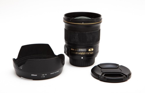 Nikon Nikkor AF-S 24mm 24 f/1.8G f/1.8 f1.8 G Lens + Hood - Sharp & Fast! USA