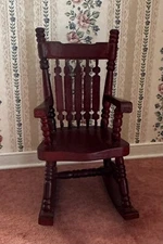 Mahogany Finish Wood Dollhouse Rocking Chair 1:12 Scale Concord Miniatures
