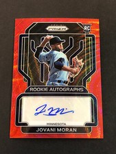 Jovani Moran Signed 2022 Panini Prizm Red Baseball Card RA-JI Auto Autograph /75