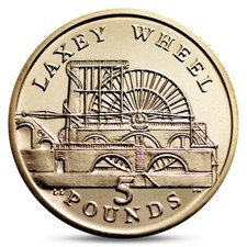 IOM ISLE OF MAN 5 POUNDS KM 1261 LAXEY WHEEL 2013 UNC