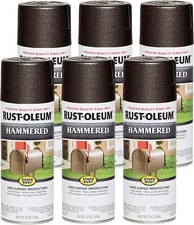 Rust-Oleum 7218830 Stops Rust Hammered Spray Paint, 12 Oz, Dark Bronze, 6 Pack