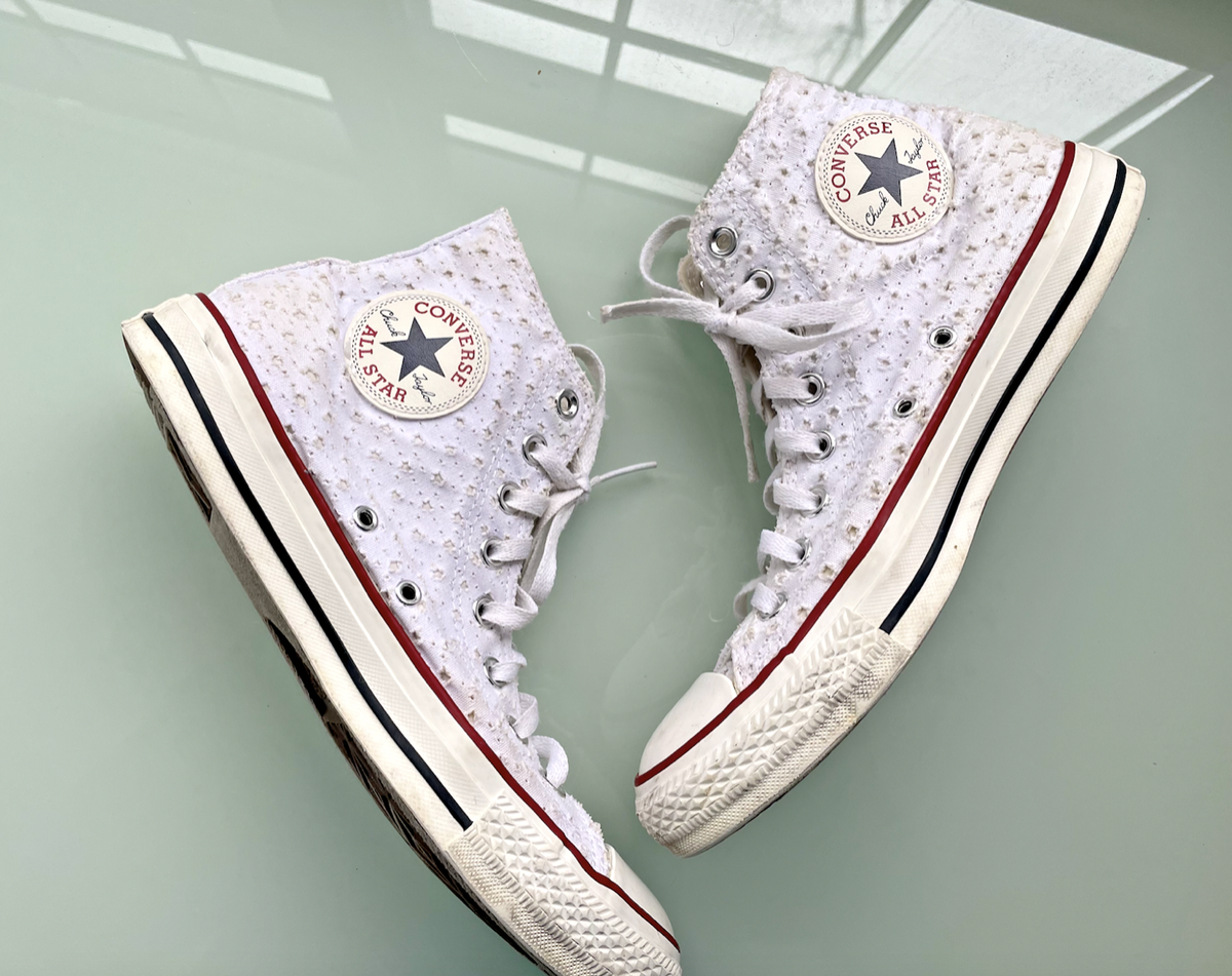 CONVERSE Lace White Checker Board ASHER Lace-Up Athletic SNEAKERS Canvas  SHOES