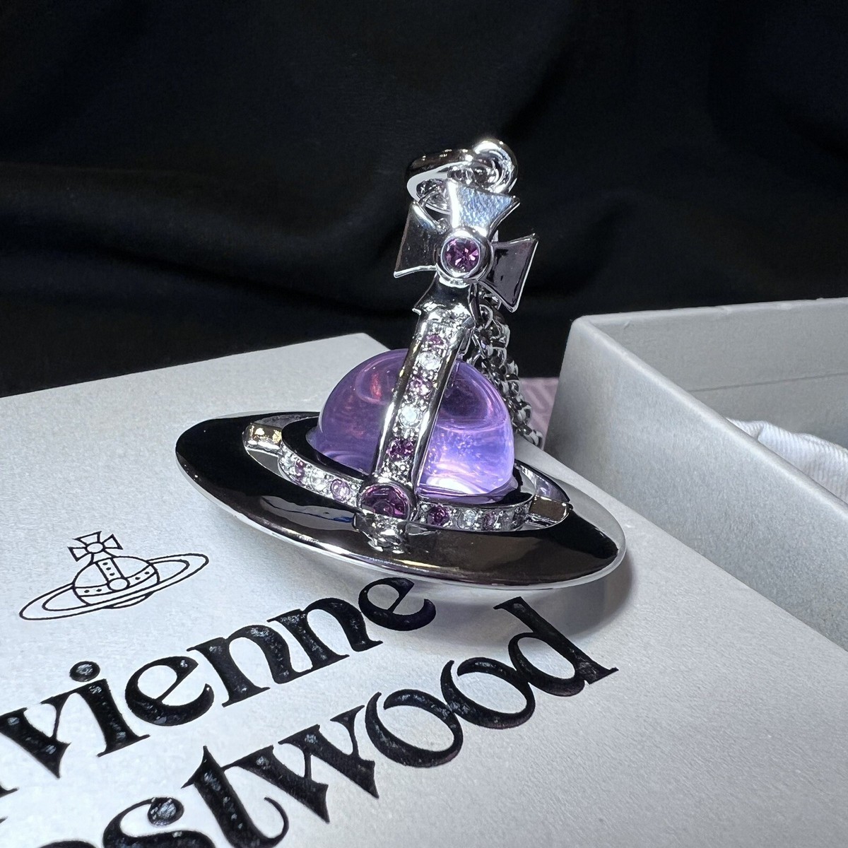 Vivienne Westwood Nana Purple Big Orb Crystal Silver