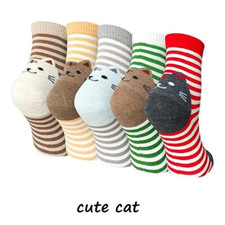 5 Pair Unisex Breathable Soft Cotton Blend Socks - New - Cute Cats