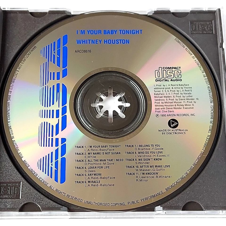 Whitney Houston I'm Your Baby Tonight CD 1990 - image 3 of 4