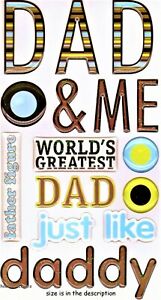 FATHER Sticko Epoxy Resin 3-D Stickers Father Daddy Dad Flowers 
