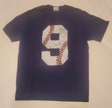 Port Company Youth Medium Navy Blue Baseball 9 Tshirt