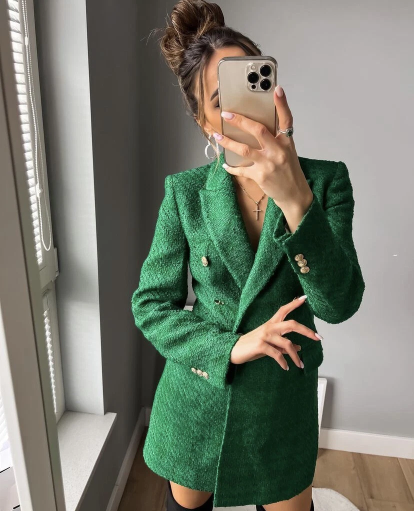 Green blazer with gold best sale buttons