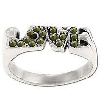 Sterling Silver Genuine Marcasite Love Ring