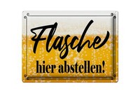 Blechschild Spruch 40X30 Cm Flasche Hier Abstellen Bier Deko Schild