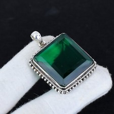 Grün Turmalin Edelstein Handgemacht 925 Solid Sterling Silber Schmuck Anhänger