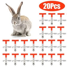 20PCS Rabbit Water Nipple Drinker Feeders Automatic Waterer Fountain for Ferrets